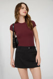 Round Neck Short Sleeve Knit Bodysuit