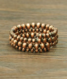 Handmade Copper Navajo Bead Wrap Bracelet