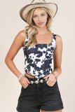 Western Cow Print Corset Top