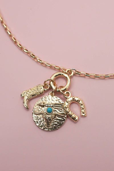 Cluster Charm Necklace- Western, Boot, Horseshoe