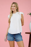 Lace Ruffle Sleeve Blouse