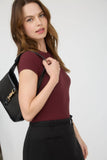 Round Neck Short Sleeve Knit Bodysuit