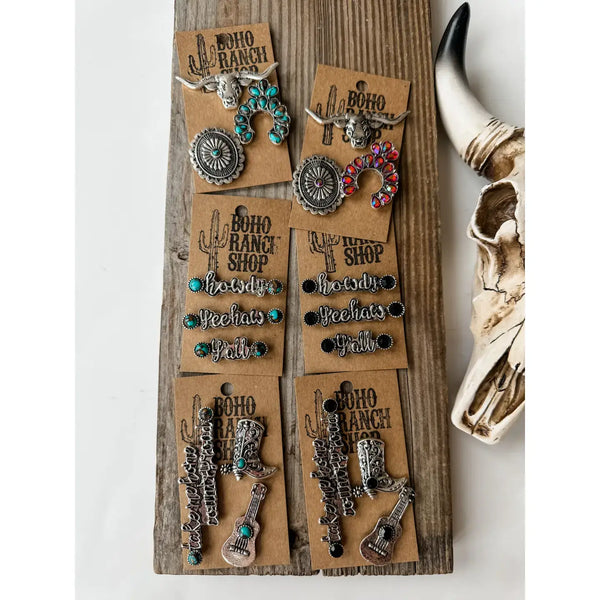 Western Trucker Hat Cap - Magnetic Hat Pin Set