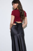 Back Tie Sweater Knit Crop Top