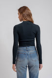 Mock Neck Long Sleeve Sweater Knit Top