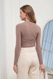 Mock Neck Long Sleeve Sweater Knit Top