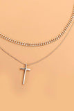 Double Layer Cross Necklace