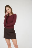 Round Neck Long Sleeve Sweater Bodysuit