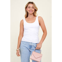 Scoop Neck Double Layer Rib Tank Top