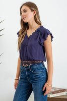 Scallop Lace Trim Top