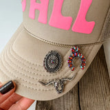 Western Trucker Hat Cap - Magnetic Hat Pin Set