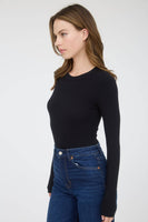 Round Neck Long Sleeve Sweater Bodysuit