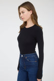 Round Neck Long Sleeve Sweater Bodysuit