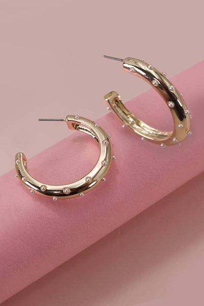 Peral Studded Hoop Earrings