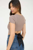 Back Tie Sweater Knit Crop Top