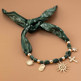 Green Scarf Charm Neklace