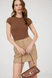 Round Neck Short Sleeve Knit Bodysuit