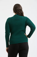Plus Collard Gold Snap Long Sleeve
