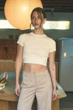 Back Tie Sweater Knit Crop Top
