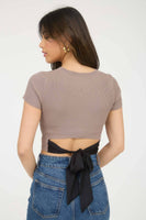 Back Tie Sweater Knit Crop Top