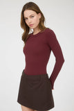 Round Neck Long Sleeve Sweater Bodysuit