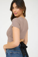 Back Tie Sweater Knit Crop Top
