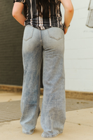 Vintage Stone Wash High Rise Wide Leg Jeans