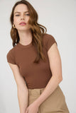 Round Neck Short Sleeve Knit Bodysuit
