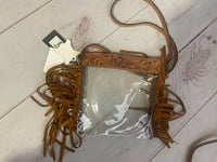 Medium CLEAR tool and fringe crossbody