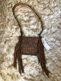 Tooled front fringe small crossbody