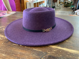 Two Tone Felt Hat w/Buckle