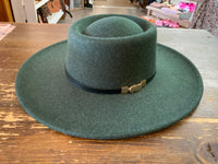 Two Tone Felt Hat w/Buckle