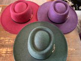 Two Tone Felt Hat w/Buckle